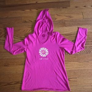Life is Good Hooded L/S Tee Soft Daisy
